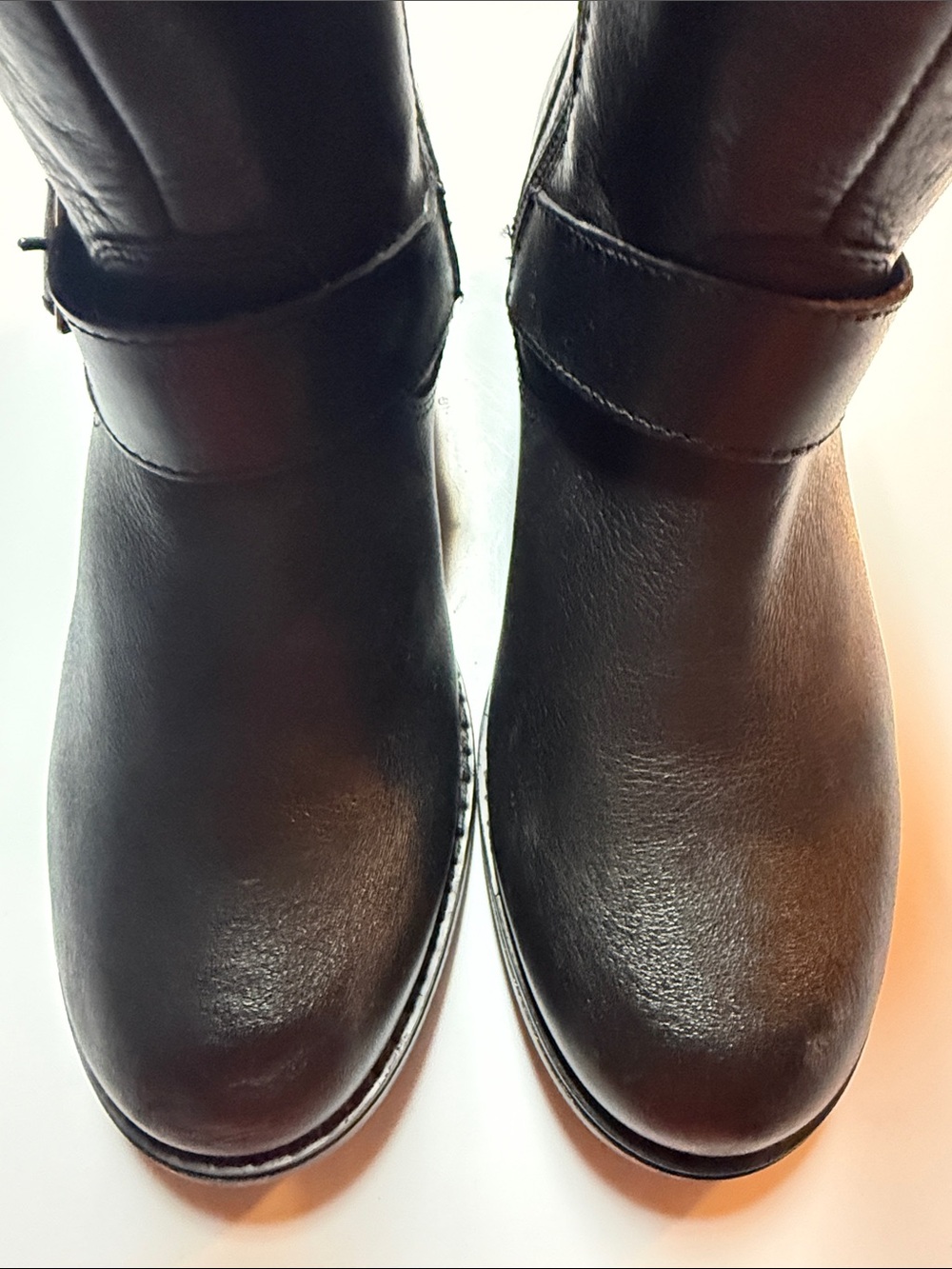 Harley-Davidson Black Leather Motorcycle Boots with Branded Strap - Picture 3 of 7